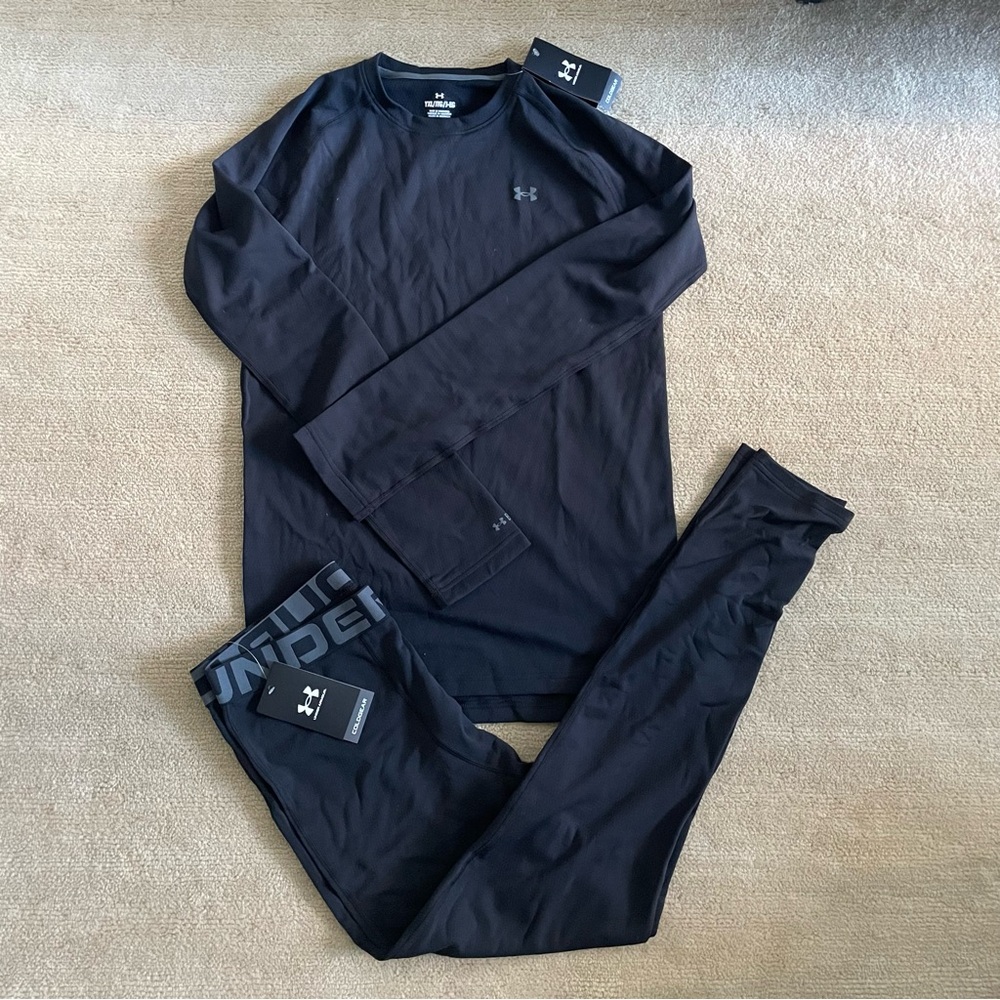 NEW Under Armour Youth Kids Ski Snowboard Winter Base Layer 2.0 Thermals Set XL